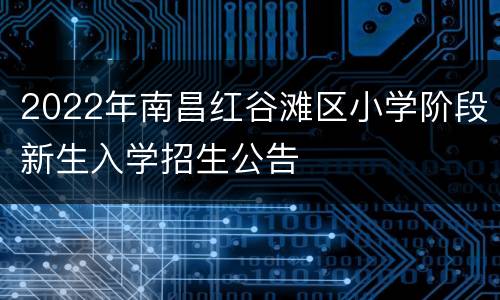 2022年南昌红谷滩区小学阶段新生入学招生公告