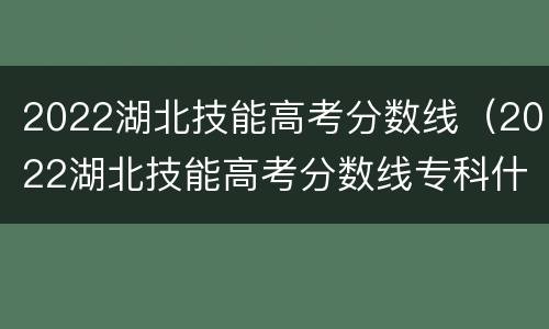 2022湖北技能高考分数线（2022湖北技能高考分数线专科什么时候出）