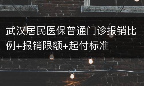 武汉居民医保普通门诊报销比例+报销限额+起付标准