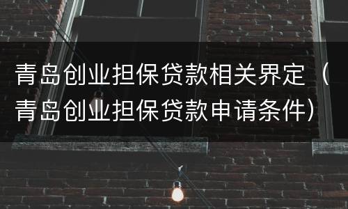 青岛创业担保贷款相关界定（青岛创业担保贷款申请条件）
