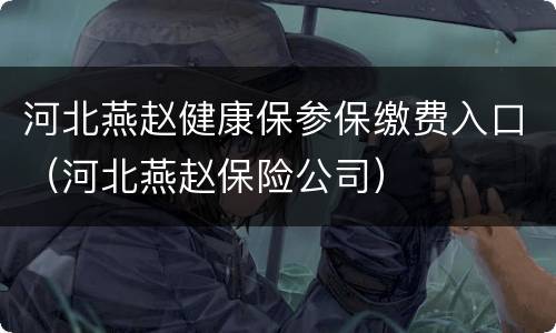 河北燕赵健康保参保缴费入口（河北燕赵保险公司）