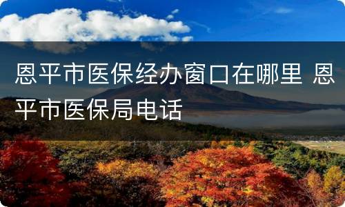 恩平市医保经办窗口在哪里 恩平市医保局电话