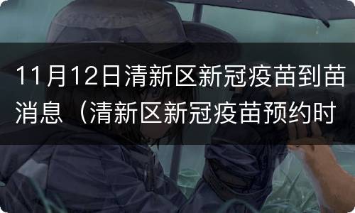 11月12日清新区新冠疫苗到苗消息（清新区新冠疫苗预约时间）