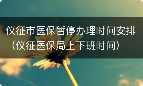 仪征市医保暂停办理时间安排（仪征医保局上下班时间）