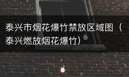 泰兴市烟花爆竹禁放区域图（泰兴燃放烟花爆竹）