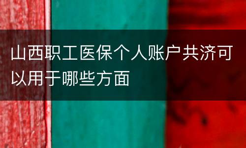 山西职工医保个人账户共济可以用于哪些方面