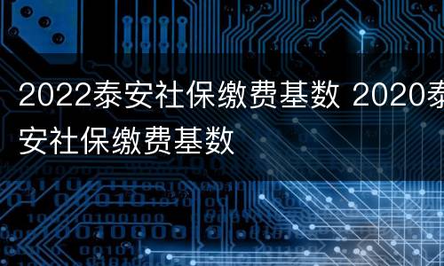 2022泰安社保缴费基数 2020泰安社保缴费基数