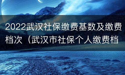 2022武汉社保缴费基数及缴费档次（武汉市社保个人缴费档次2022）