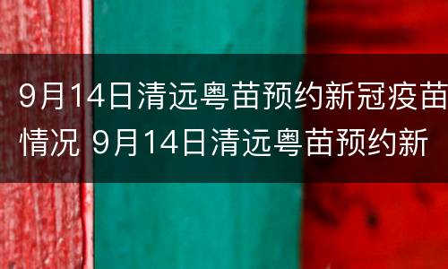 9月14日清远粤苗预约新冠疫苗情况 9月14日清远粤苗预约新冠疫苗情况怎么样