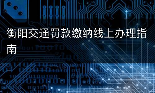 衡阳交通罚款缴纳线上办理指南​