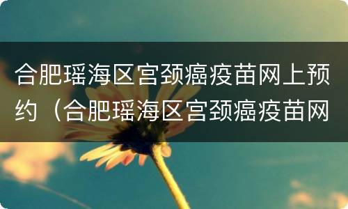 合肥瑶海区宫颈癌疫苗网上预约（合肥瑶海区宫颈癌疫苗网上预约平台）