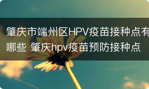 肇庆市端州区HPV疫苗接种点有哪些 肇庆hpv疫苗预防接种点