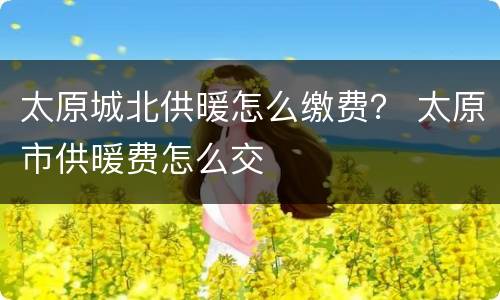 太原城北供暖怎么缴费？ 太原市供暖费怎么交
