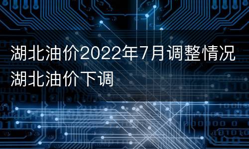 湖北油价2022年7月调整情况 湖北油价下调