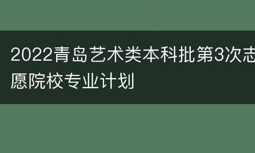2022青岛艺术类本科批第3次志愿院校专业计划