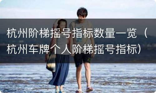 杭州阶梯摇号指标数量一览（杭州车牌个人阶梯摇号指标）