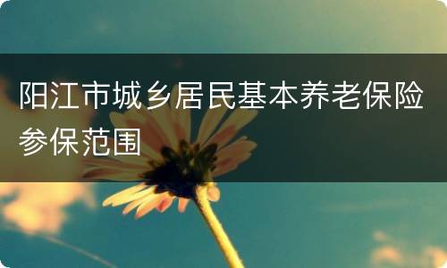 阳江市城乡居民基本养老保险参保范围