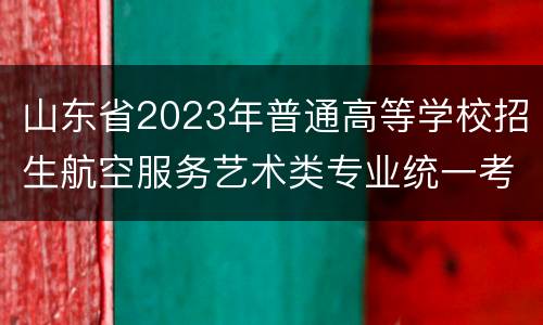 山东省2023年普通高等学校招生航空服务艺术类专业统一考试说明