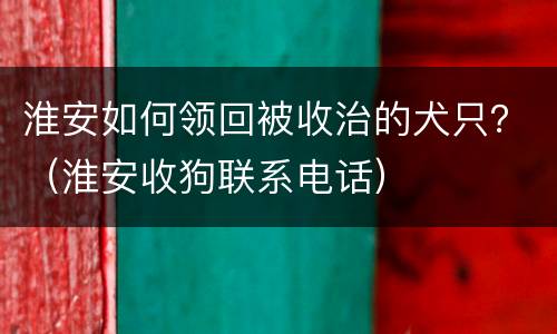 淮安如何领回被收治的犬只？（淮安收狗联系电话）