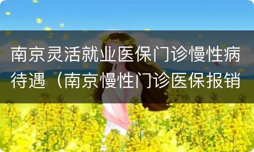 南京灵活就业医保门诊慢性病待遇（南京慢性门诊医保报销政策）