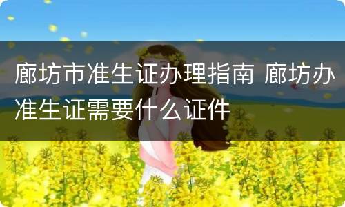 廊坊市准生证办理指南 廊坊办准生证需要什么证件