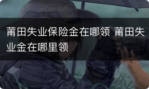 莆田失业保险金在哪领 莆田失业金在哪里领