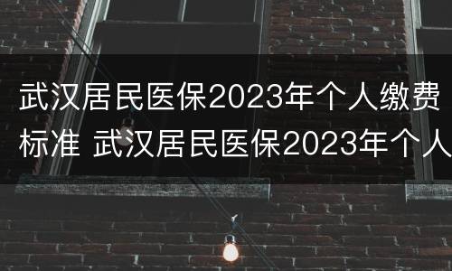武汉居民医保2023年个人缴费标准 武汉居民医保2023年个人缴费标准表