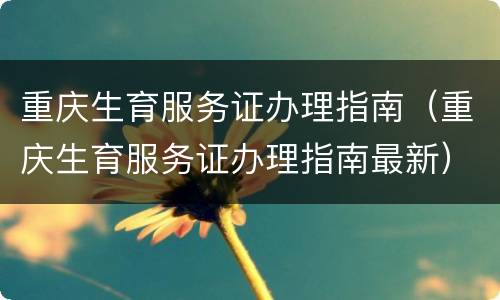 重庆生育服务证办理指南（重庆生育服务证办理指南最新）