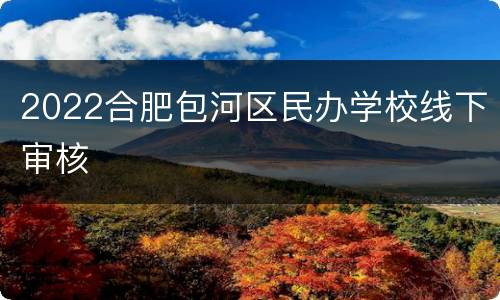 2022合肥包河区民办学校线下审核