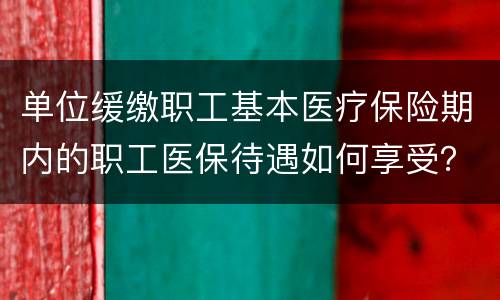单位缓缴职工基本医疗保险期内的职工医保待遇如何享受？