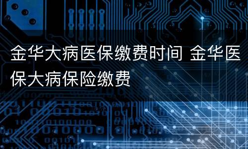 金华大病医保缴费时间 金华医保大病保险缴费