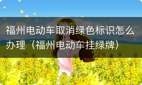 福州电动车取消绿色标识怎么办理（福州电动车挂绿牌）