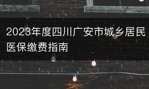 2023年度四川广安市城乡居民医保缴费指南