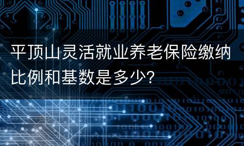 平顶山灵活就业养老保险缴纳比例和基数是多少？