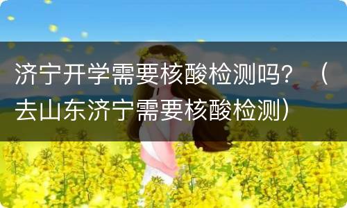 济宁开学需要核酸检测吗？（去山东济宁需要核酸检测）