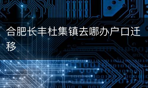 合肥长丰杜集镇去哪办户口迁移