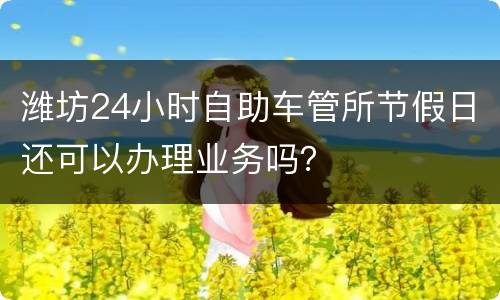 潍坊24小时自助车管所节假日还可以办理业务吗？