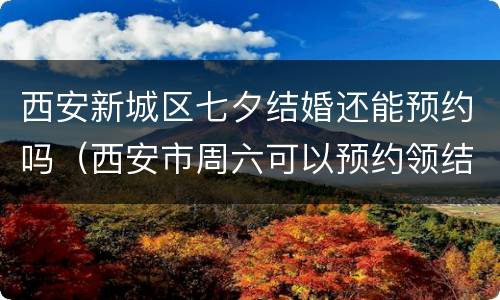 西安新城区七夕结婚还能预约吗（西安市周六可以预约领结婚证）