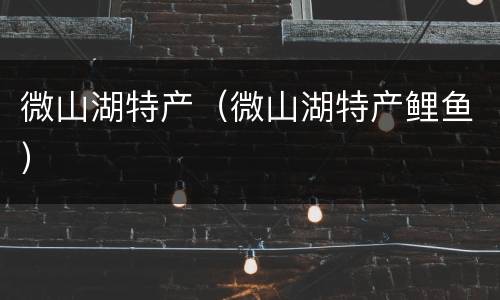 微山湖特产（微山湖特产鲤鱼）