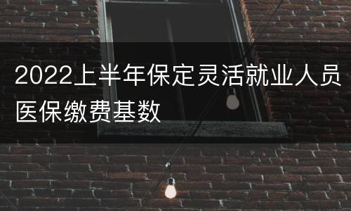 2022上半年保定灵活就业人员医保缴费基数