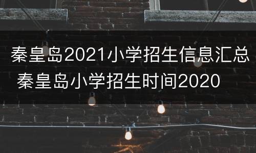 秦皇岛2021小学招生信息汇总 秦皇岛小学招生时间2020