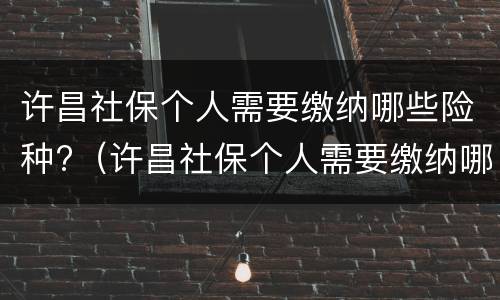许昌社保个人需要缴纳哪些险种?（许昌社保个人需要缴纳哪些险种费用）