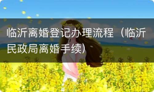 临沂离婚登记办理流程（临沂民政局离婚手续）