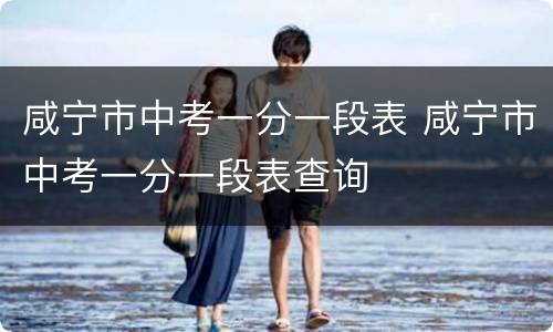 咸宁市中考一分一段表 咸宁市中考一分一段表查询