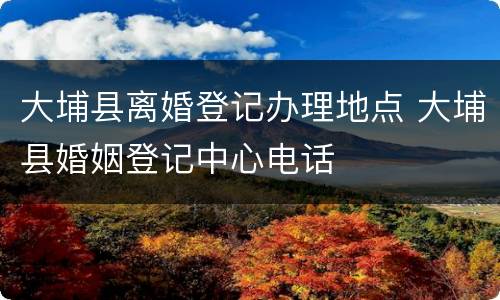大埔县离婚登记办理地点 大埔县婚姻登记中心电话