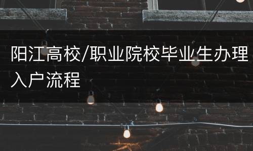 阳江高校/职业院校毕业生办理入户流程