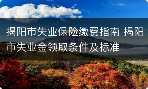 揭阳市失业保险缴费指南 揭阳市失业金领取条件及标准