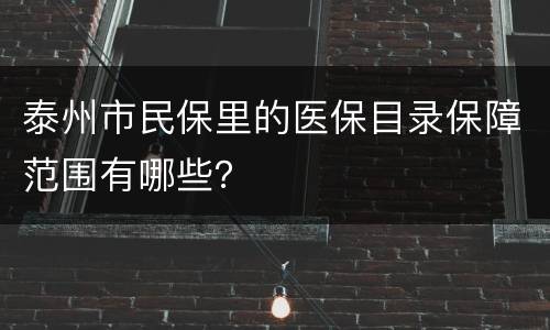 泰州市民保里的医保目录保障范围有哪些？