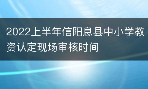 2022上半年信阳息县中小学教资认定现场审核时间