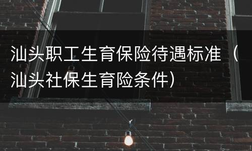 汕头职工生育保险待遇标准（汕头社保生育险条件）